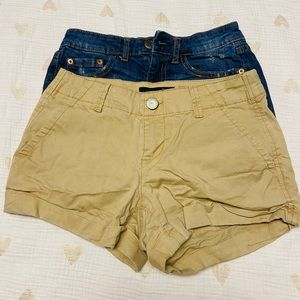 Aeropostale Women Denim Shorts Size 0 Distressed Mini  LOT OF 2